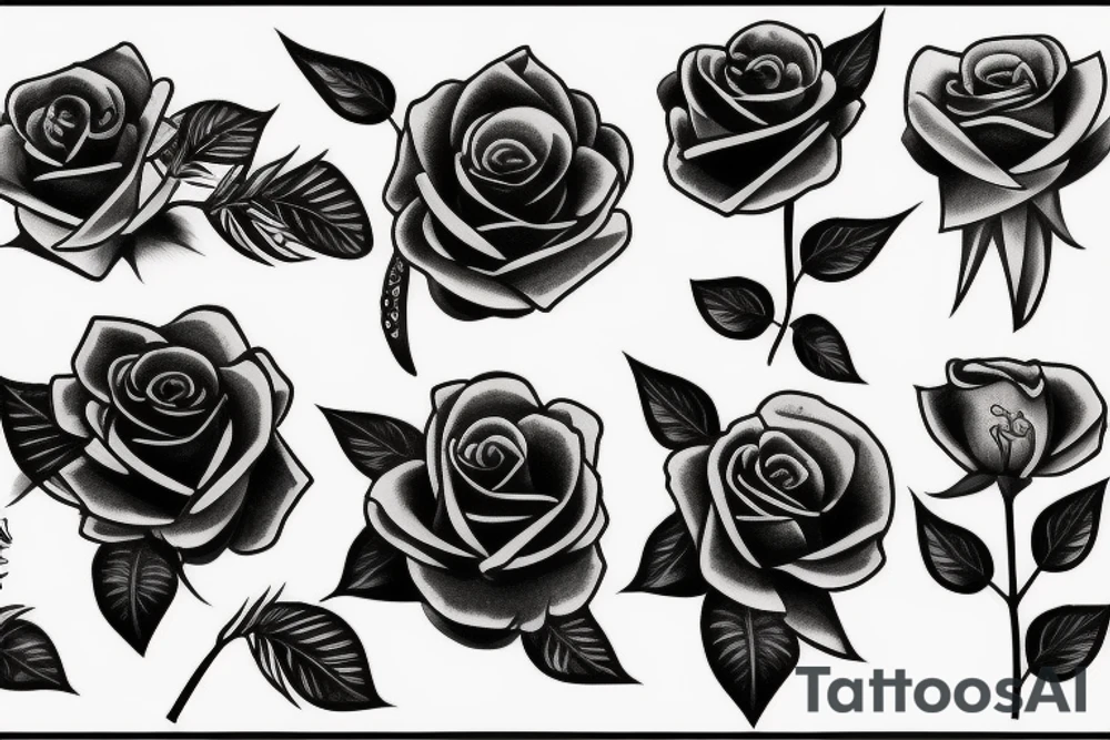 Black rose raven tattoo idea