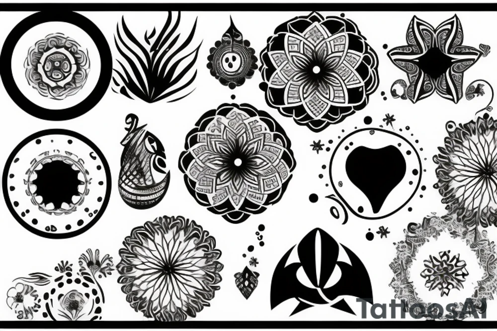 digital ornament tattoo idea