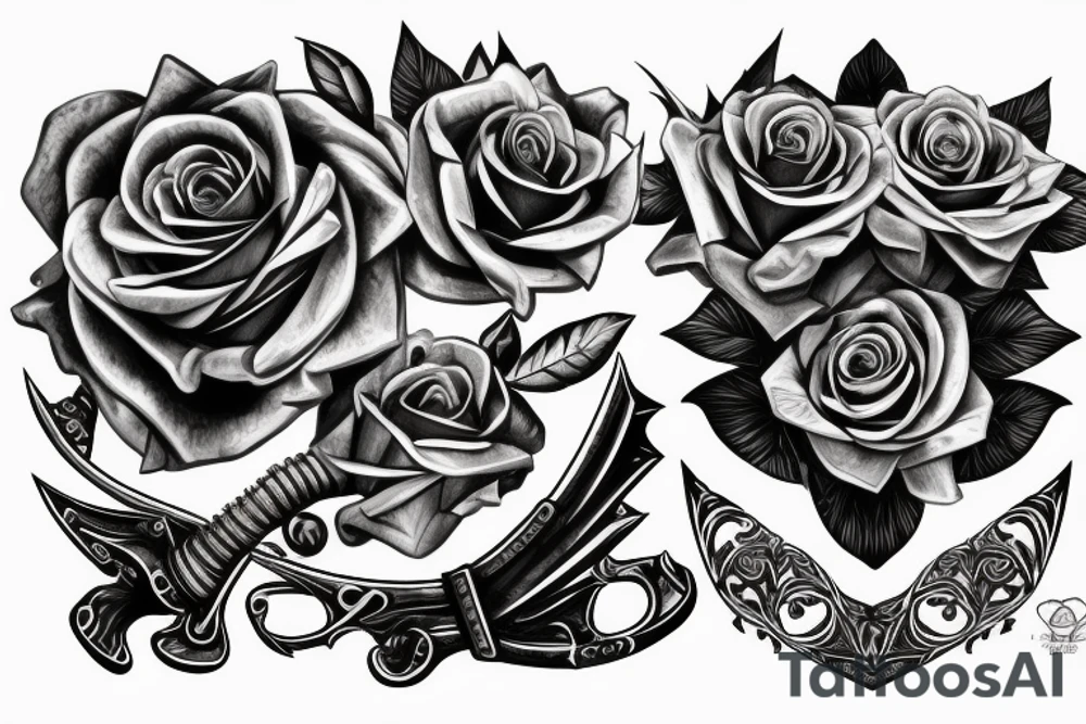 rose with sword throught it tattoo idea