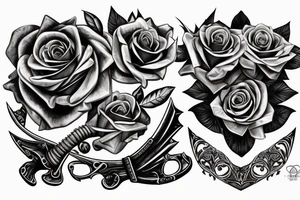 rose with sword throught it tattoo idea