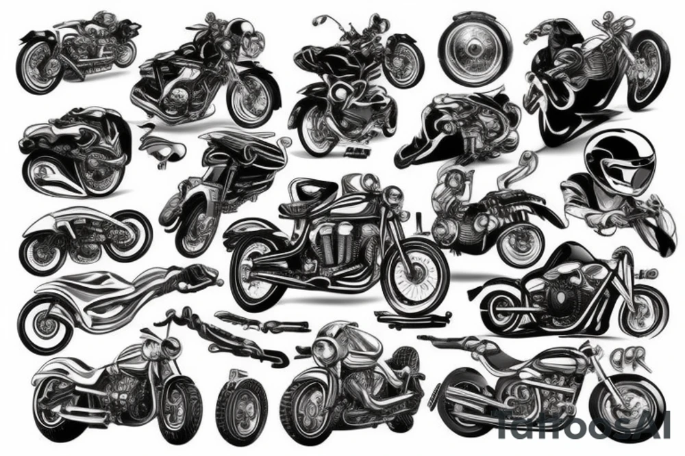 Motorcycle engine tattoo idea