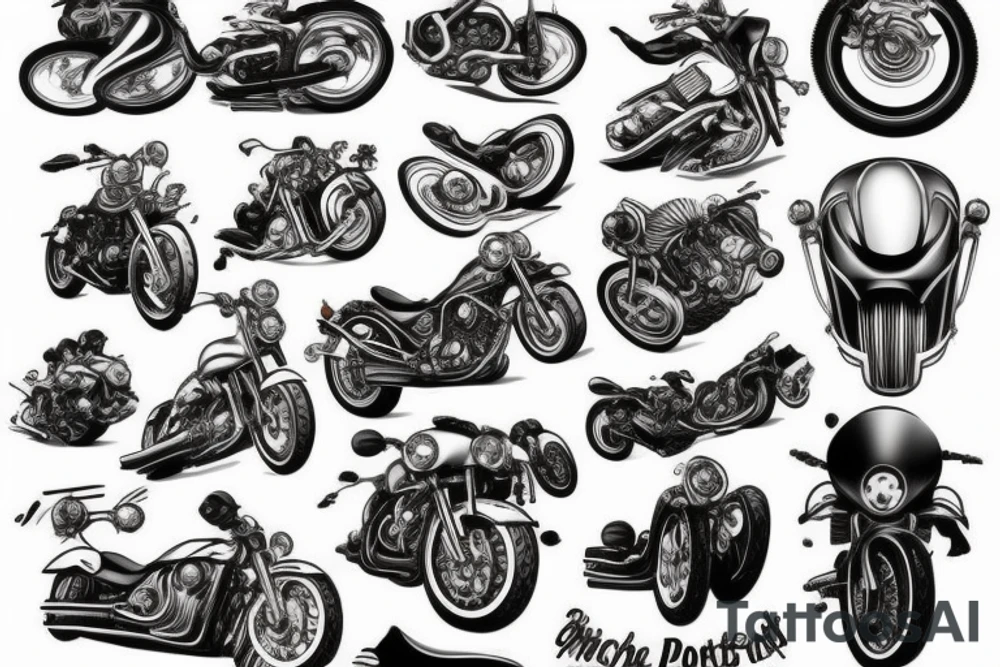 Motorcycle engine tattoo idea