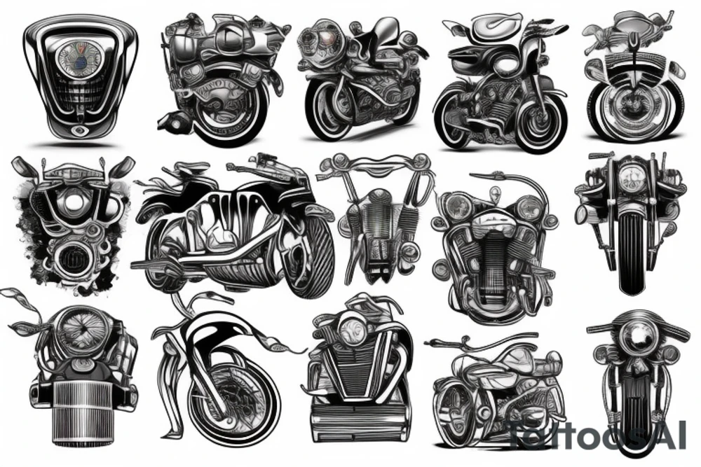 Motorcycle engine tattoo idea