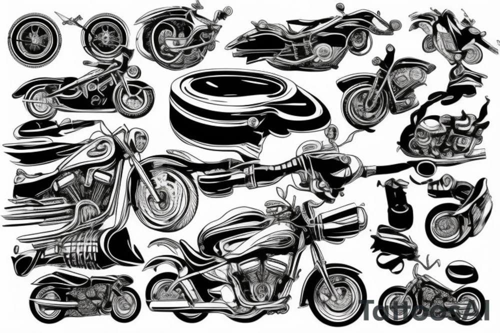 Motorcycle engine tattoo idea