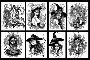 burning witch tattoo idea