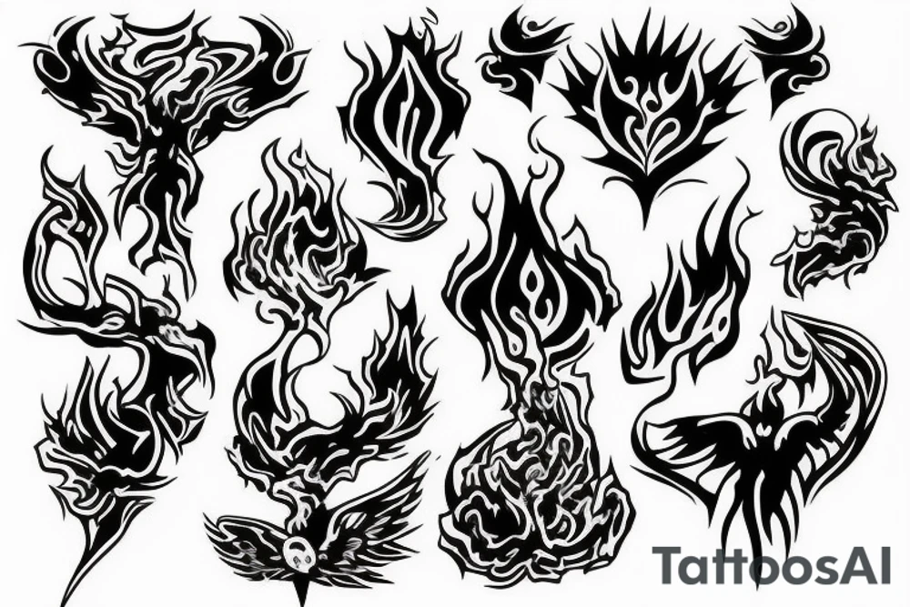 burning curch in fire tattoo idea