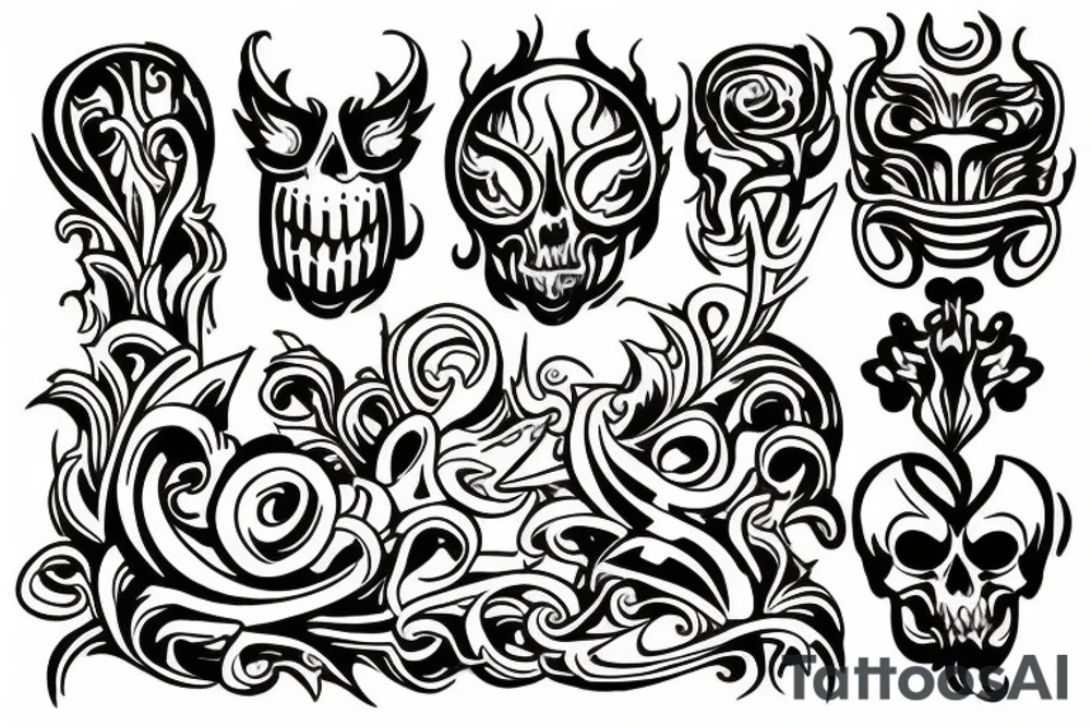 burning curch in fire tattoo idea