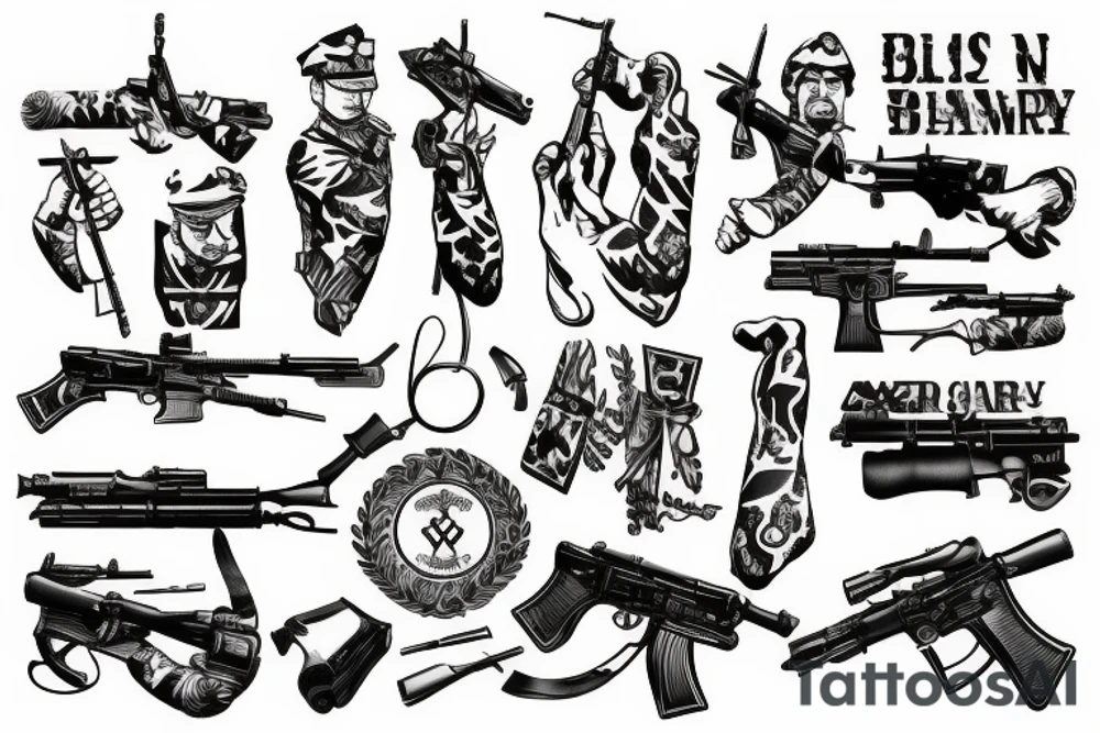 german army solider war weapon tattoo idea
