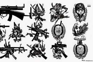 german army solider war weapon ak47 tattoo idea