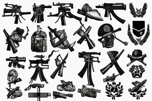 german army solider war weapon ak47 tattoo idea
