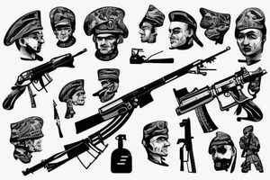 german army solider war headshot 
weapon ak47 tattoo idea