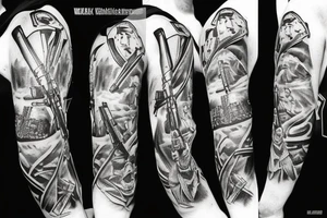 german army solider war headshot 
weapon ak47 tattoo idea