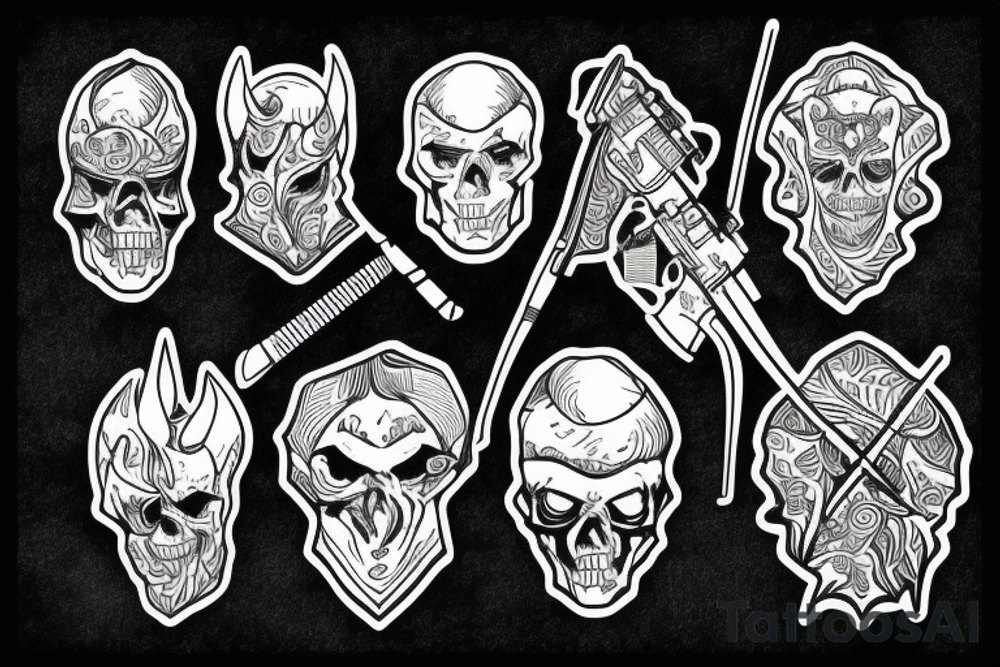 headshot with weapon ak47 tattoo idea