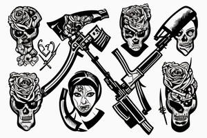 headshot with weapon ak47 tattoo idea
