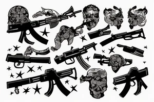 headshot with weapon ak47 tattoo idea