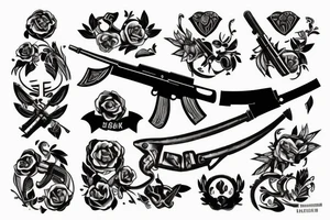 headshot with weapon ak47 tattoo idea