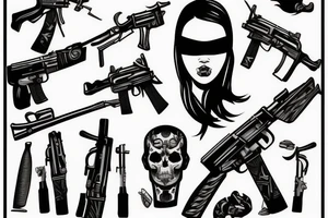 headshot with weapon ak47 tattoo idea