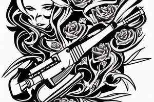 headshot with weapon ak47 tattoo idea