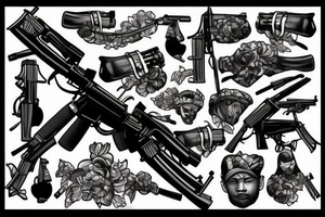 headshot with weapon ak47 tattoo idea