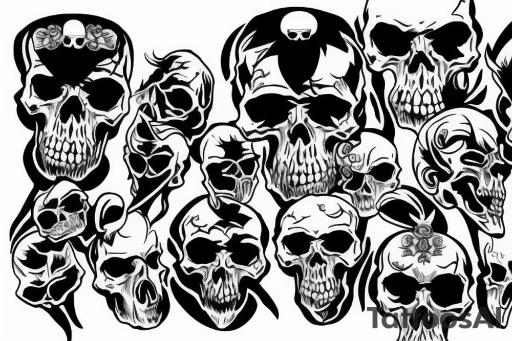 combat skull tattoo idea
