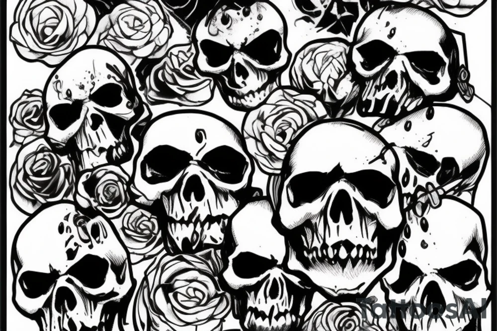 combat skull tattoo idea