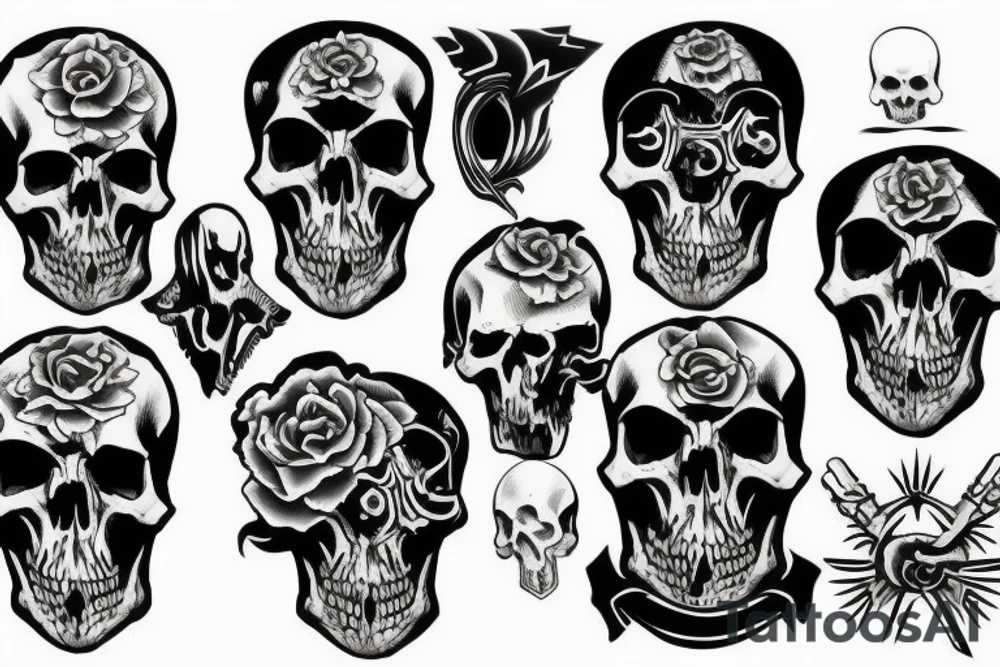 military skull tattoo idea