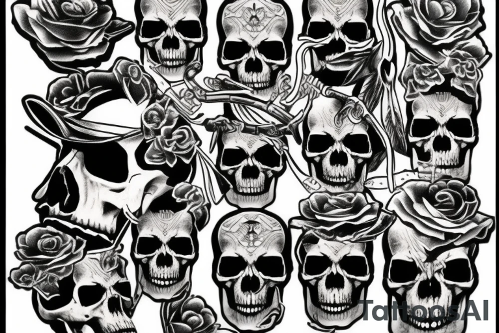 military skull tattoo idea
