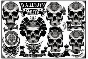 military skull tattoo idea