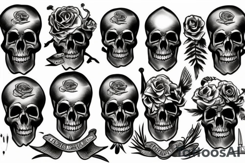 military skull tattoo idea