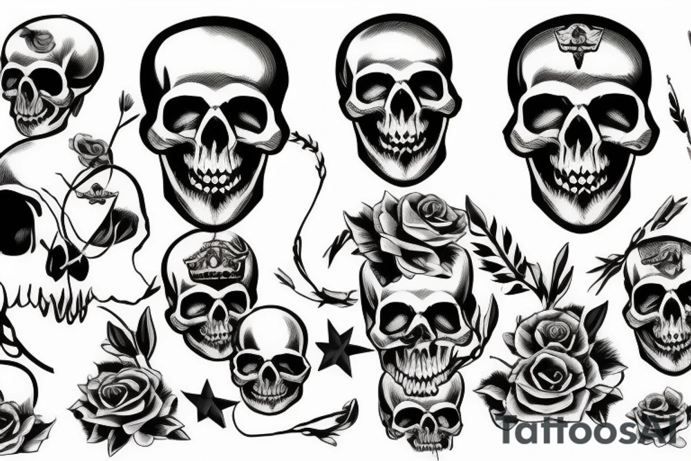 military skull tattoo idea