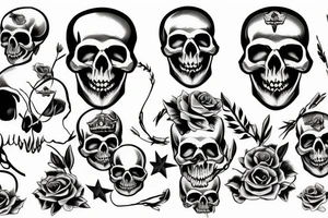 military skull tattoo idea