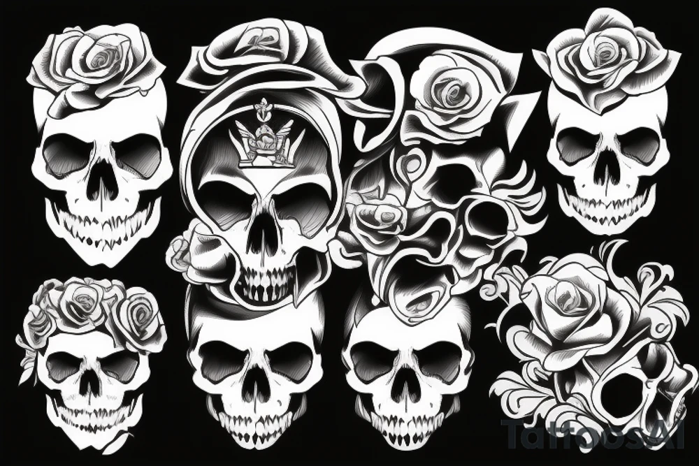 military skull tattoo idea