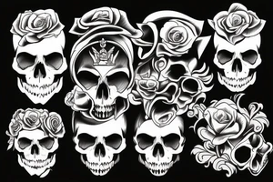 military skull tattoo idea