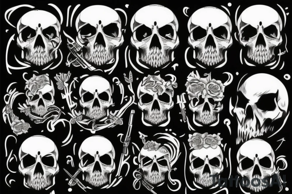 military skull tattoo idea