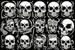 military skull tattoo idea