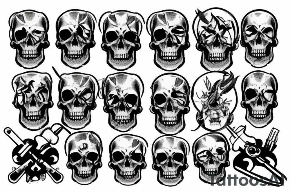 military skull tattoo idea