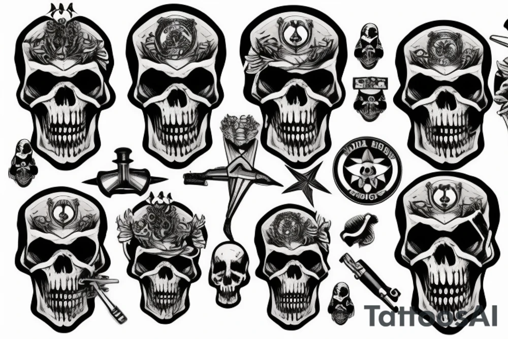 military skull tattoo idea