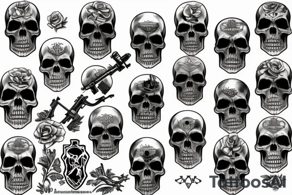 military skull tattoo idea
