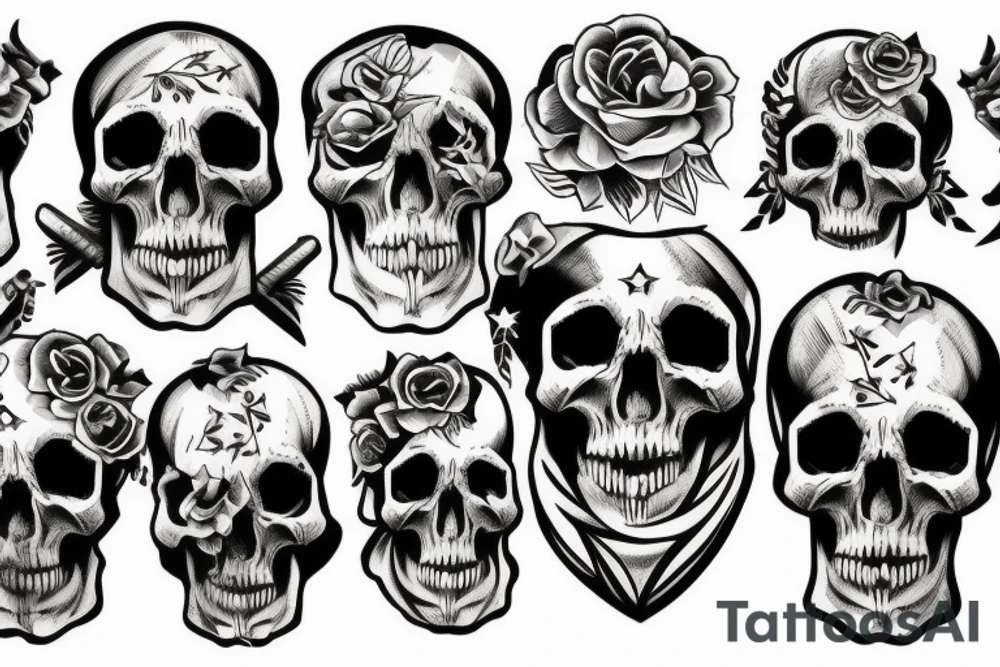 military skull tattoo idea