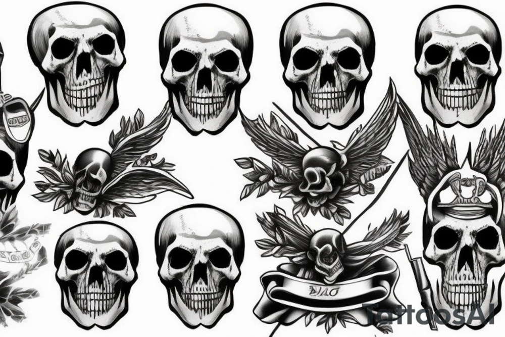 military skull tattoo idea