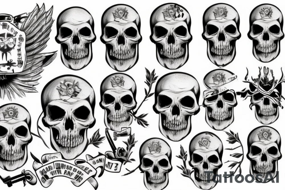 military skull tattoo idea