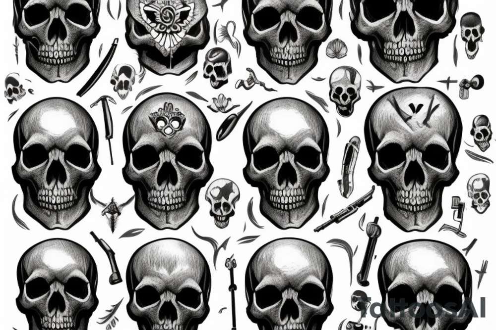 military skull tattoo idea