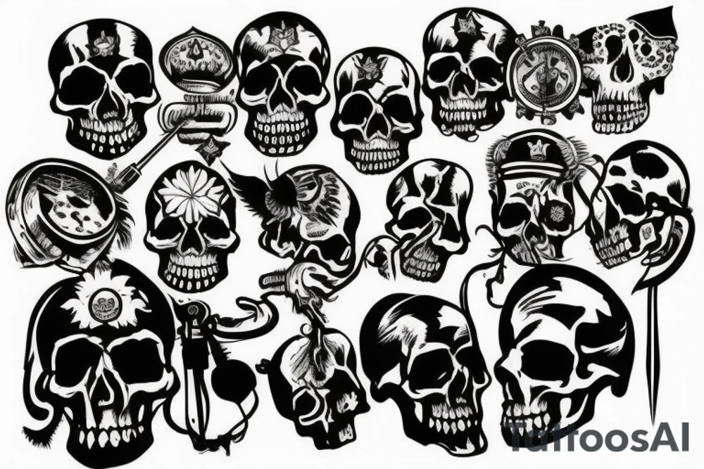 military skull tattoo idea