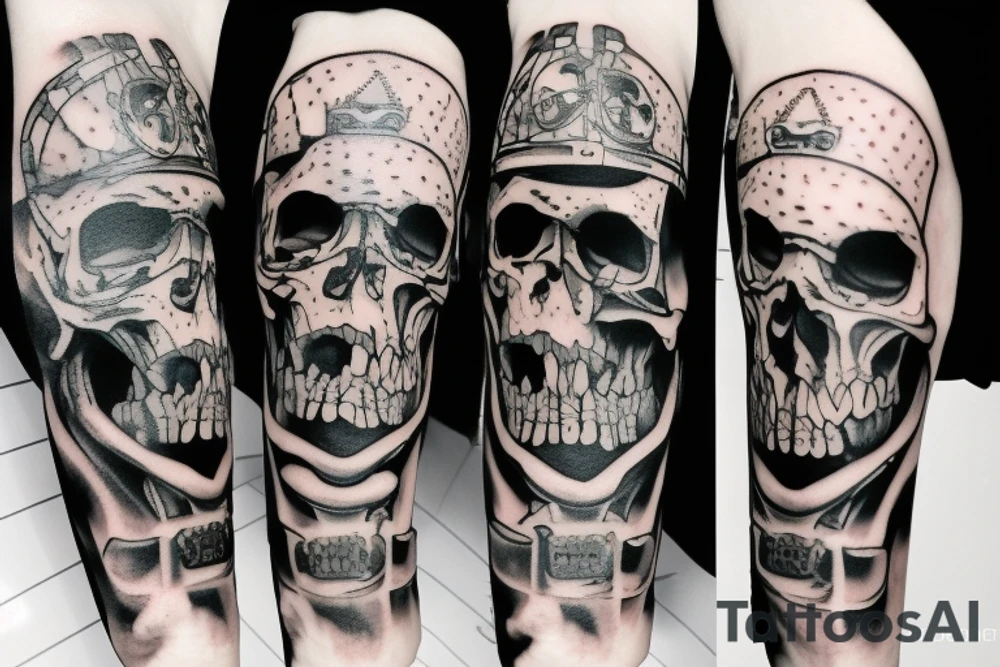 military skull tattoo idea