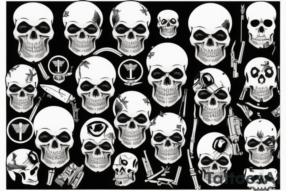military skull tattoo idea
