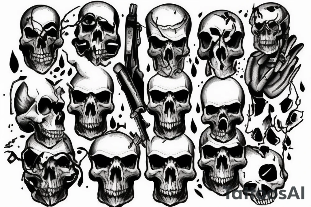 war skull tattoo idea