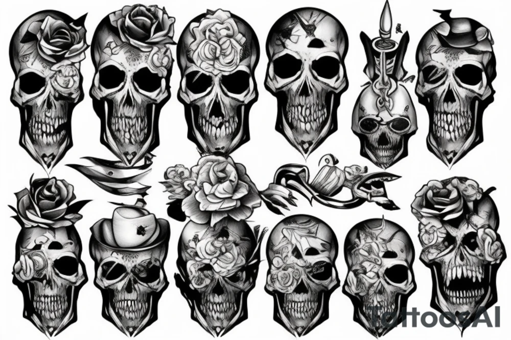 war skull tattoo idea