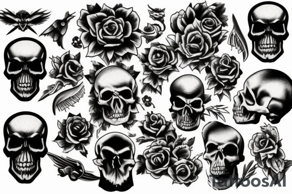 war skull tattoo idea