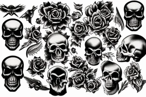 war skull tattoo idea