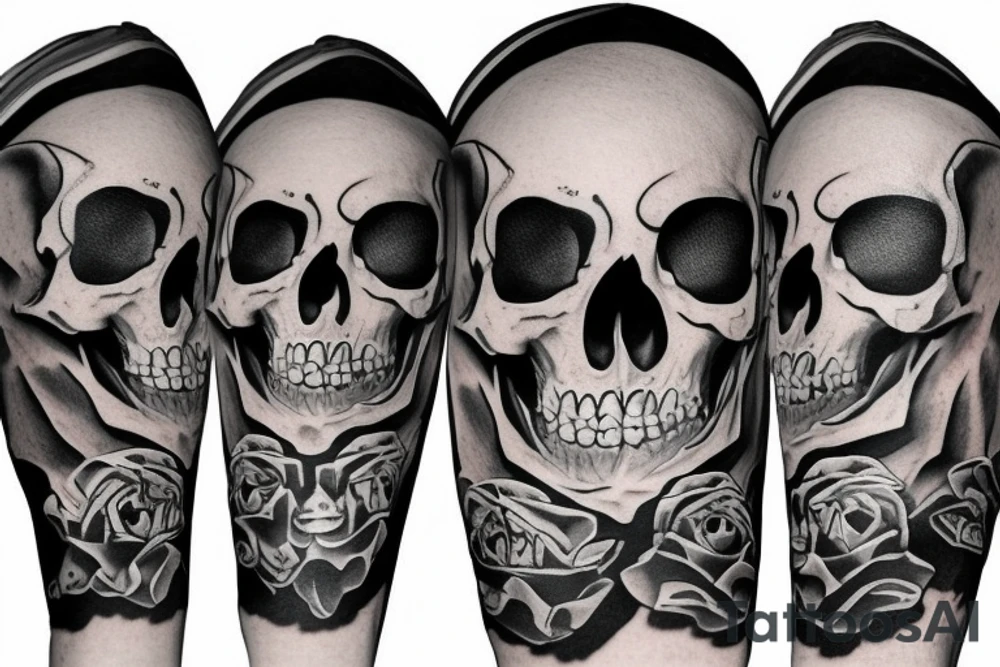 skull with army hat tattoo idea